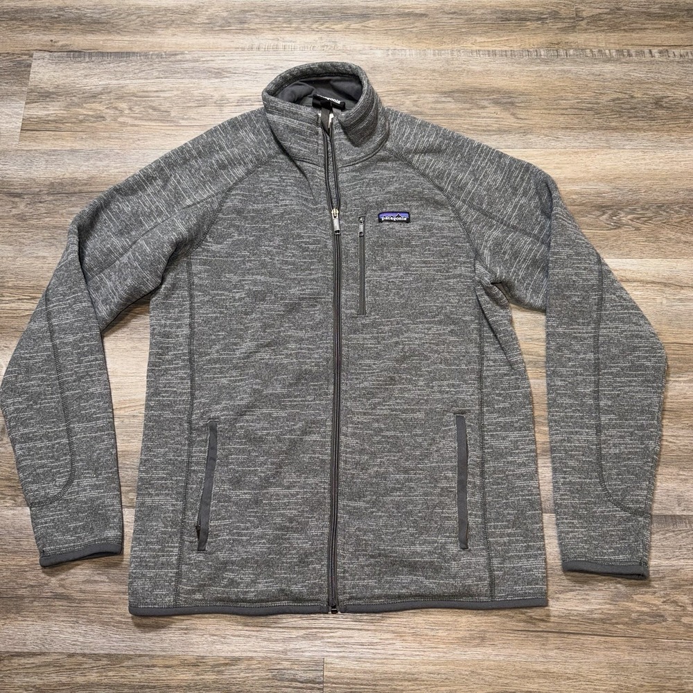 Patagonia Better Sweater Jacket Mens Large Heathered Gray Knit Exterior Full-Zip